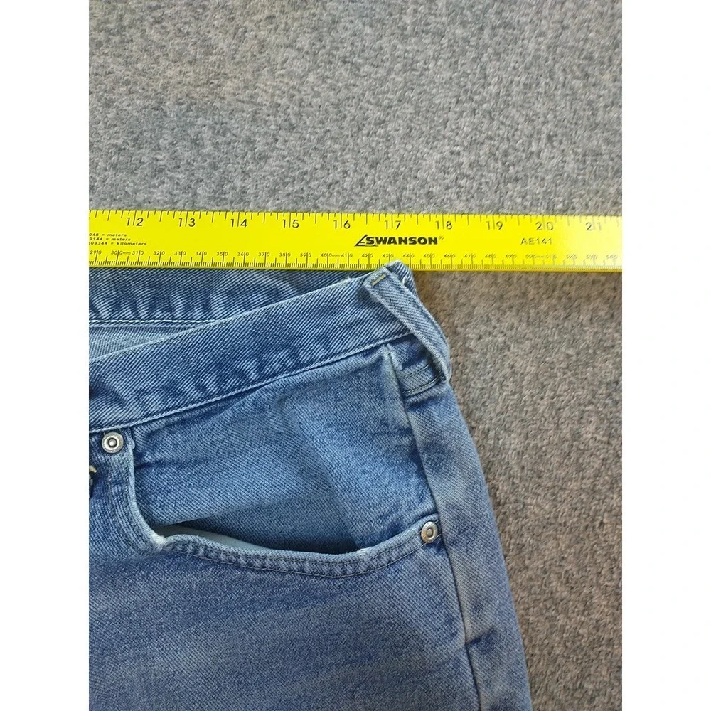 Wrangler 9760WDR Mens Light Wash Straight Leg Denim Jeans Blue 34x33 Distressed